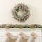 Glitzhome® 24"D Christmas Red Pomegranate Berry & Holy Leaf Wreath